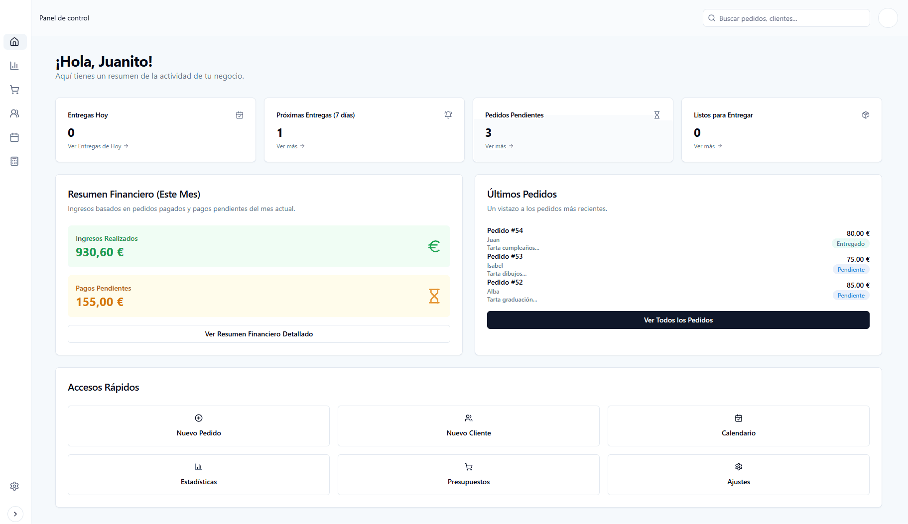 Cakely CRM para Repostería